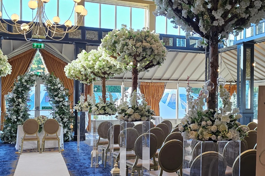 White Floral Ball Centrepieces