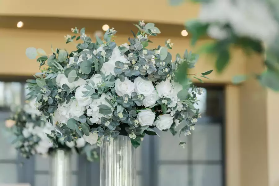 White Floral Ball Centrepieces
