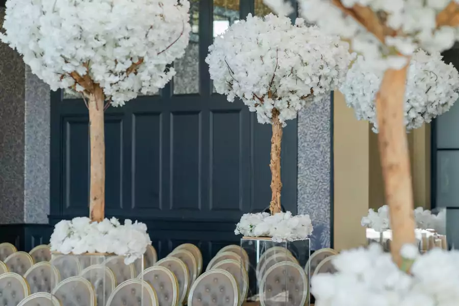 White Floral Ball Centrepieces