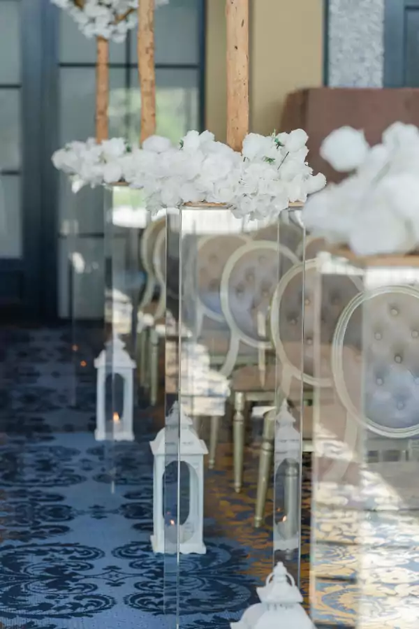 White Floral Ball Centrepieces